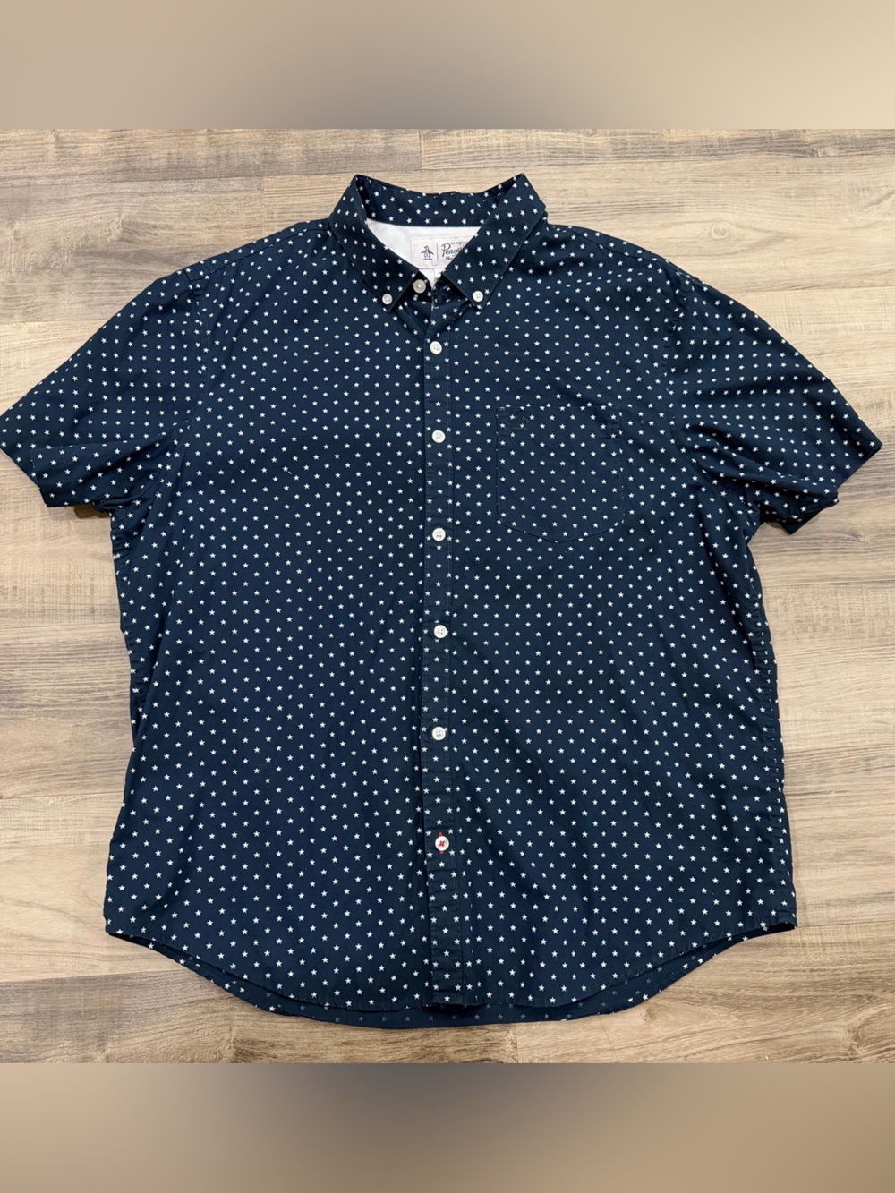 Original Penguin 100% Cotton Navy Star-Print Shirt